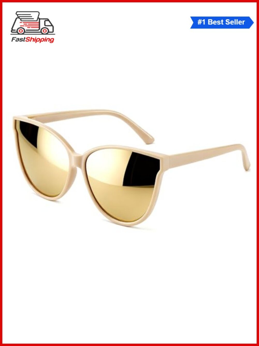 ✨ LVIOE Oversize Polarized Cat Eye Sunglasses UV400 Full Frame TAC Lens